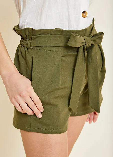Olive Bow-Tie Short