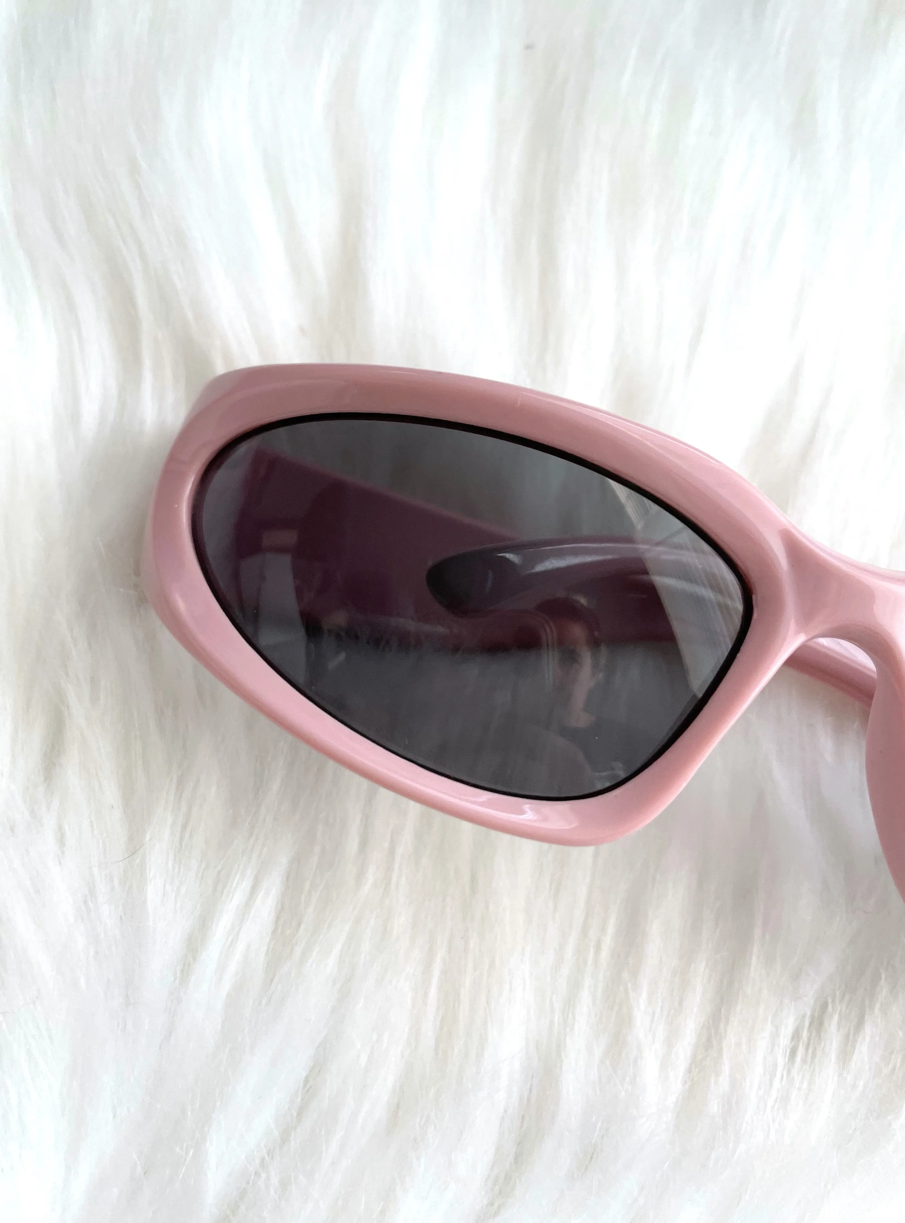 Pink and Black Y2K Style Wraparound Sunglasses