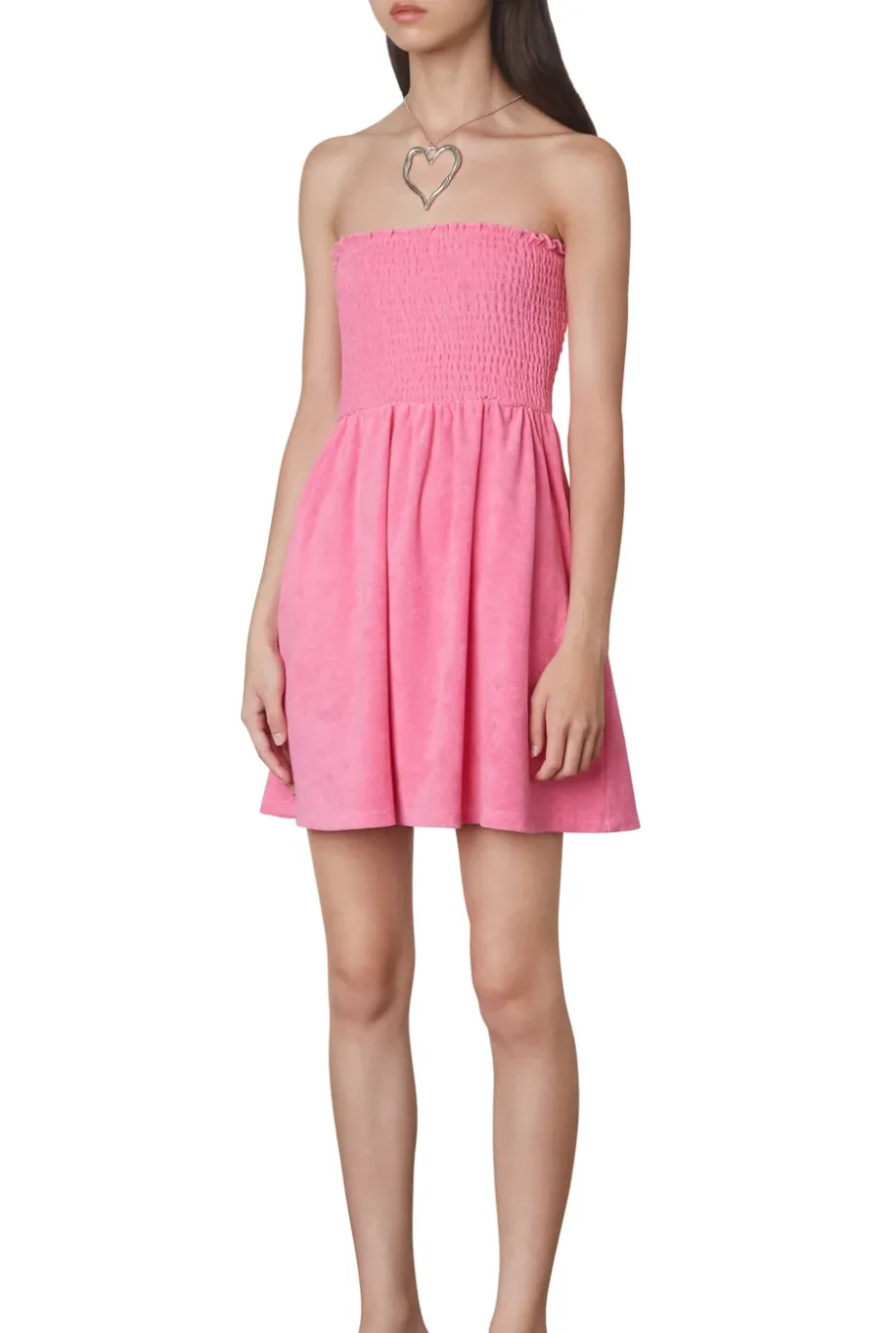 Strapless Terrycloth Mini Dress