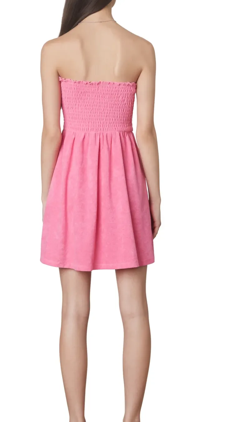 Strapless Terrycloth Mini Dress