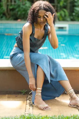 The Heavy Linen Midi Skirt