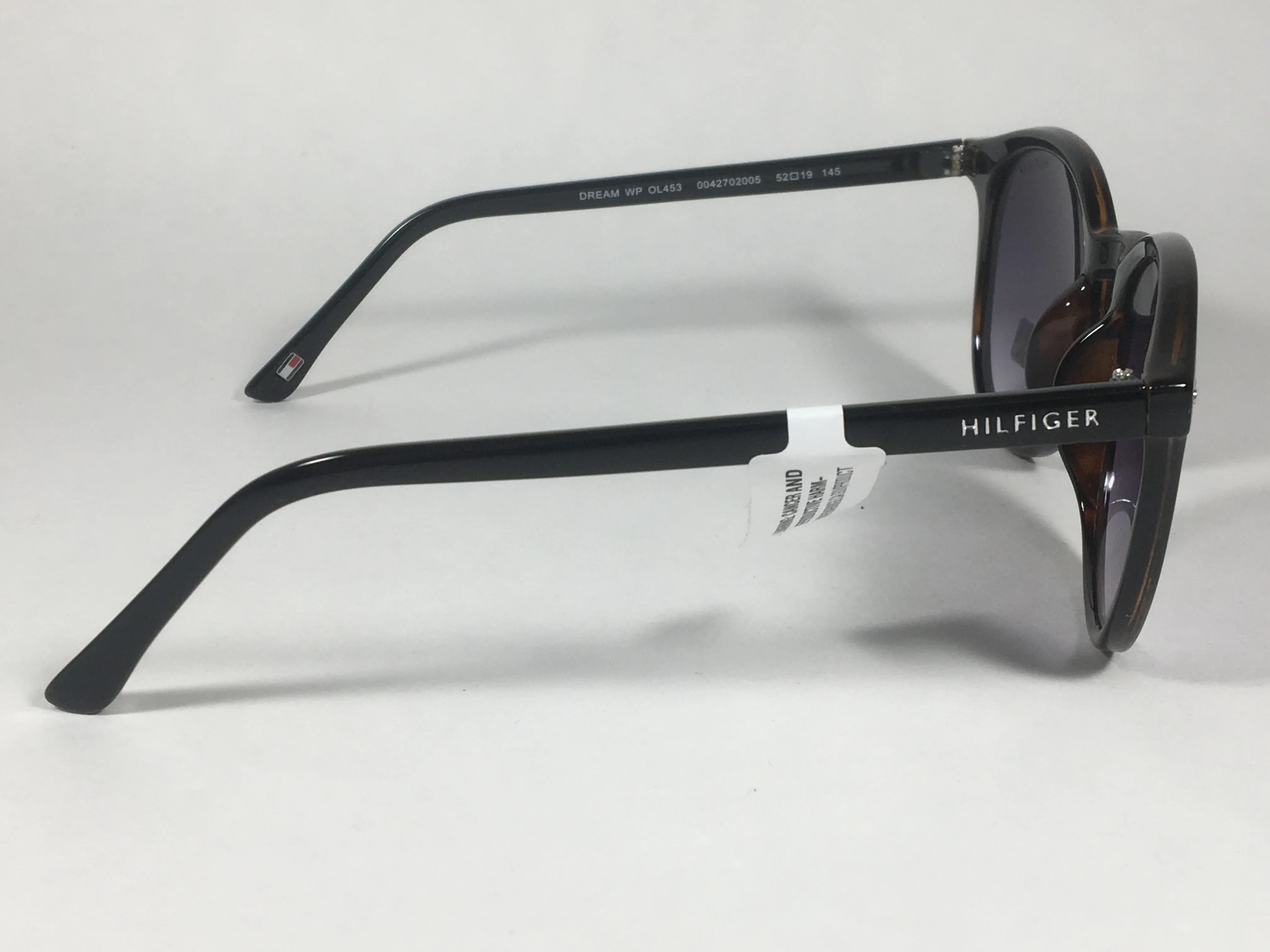 Tommy Hilfiger Dream WP OL453 Round Keyhole Sunglasses Black Tortoise Frame Gray Gradient Lens