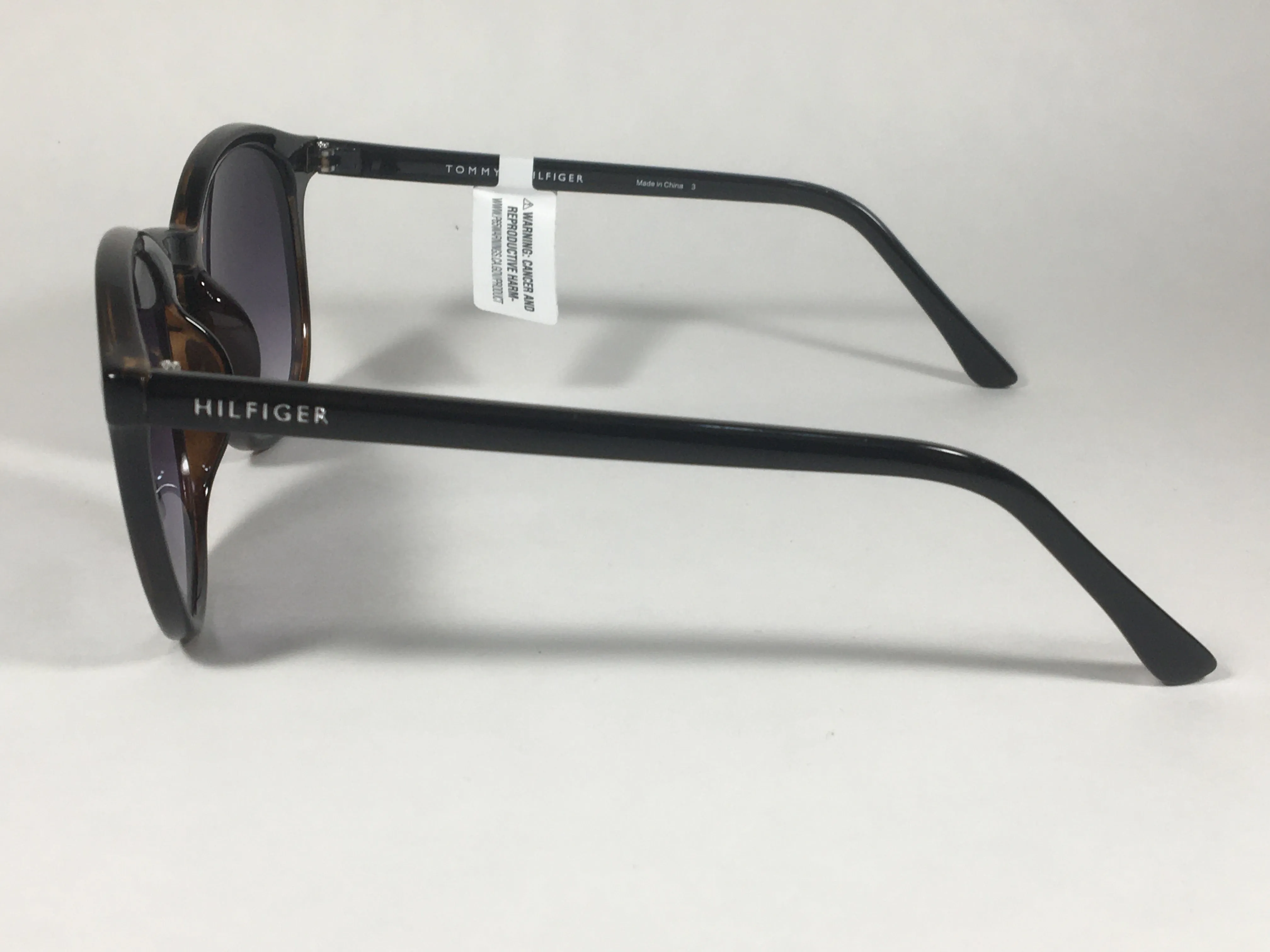 Tommy Hilfiger Dream WP OL453 Round Keyhole Sunglasses Black Tortoise Frame Gray Gradient Lens