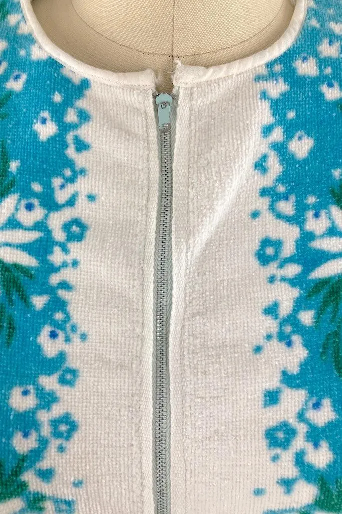 Vintage Blue Terry Cloth Mini Dress