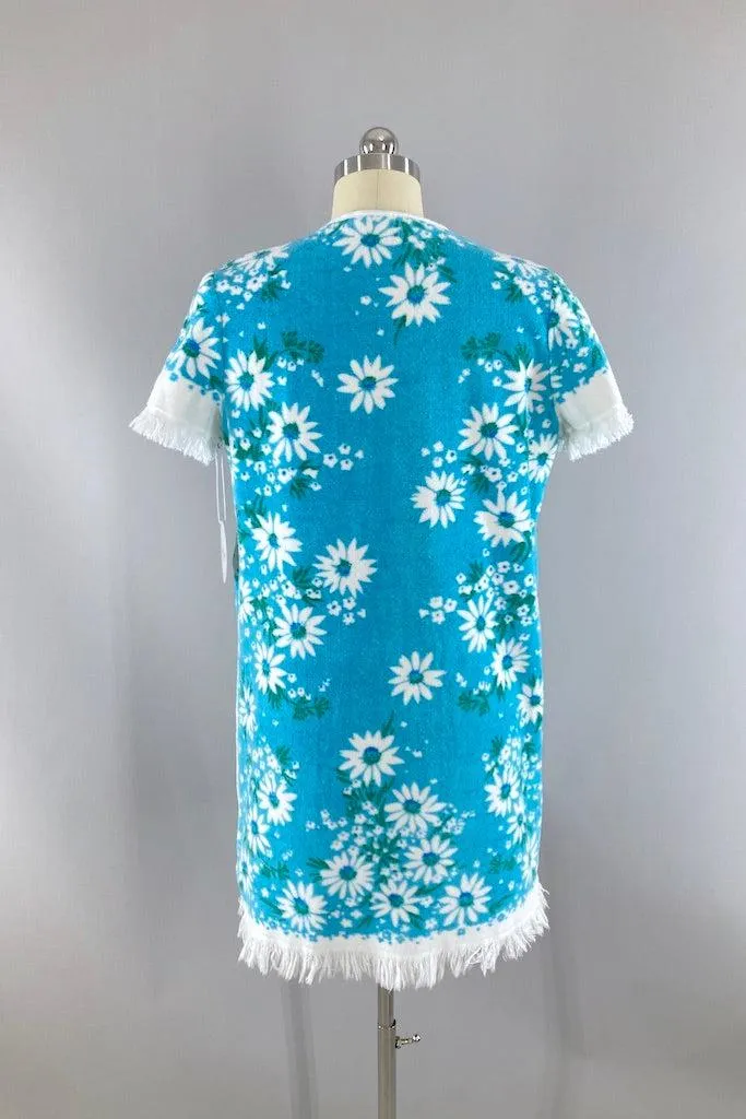 Vintage Blue Terry Cloth Mini Dress