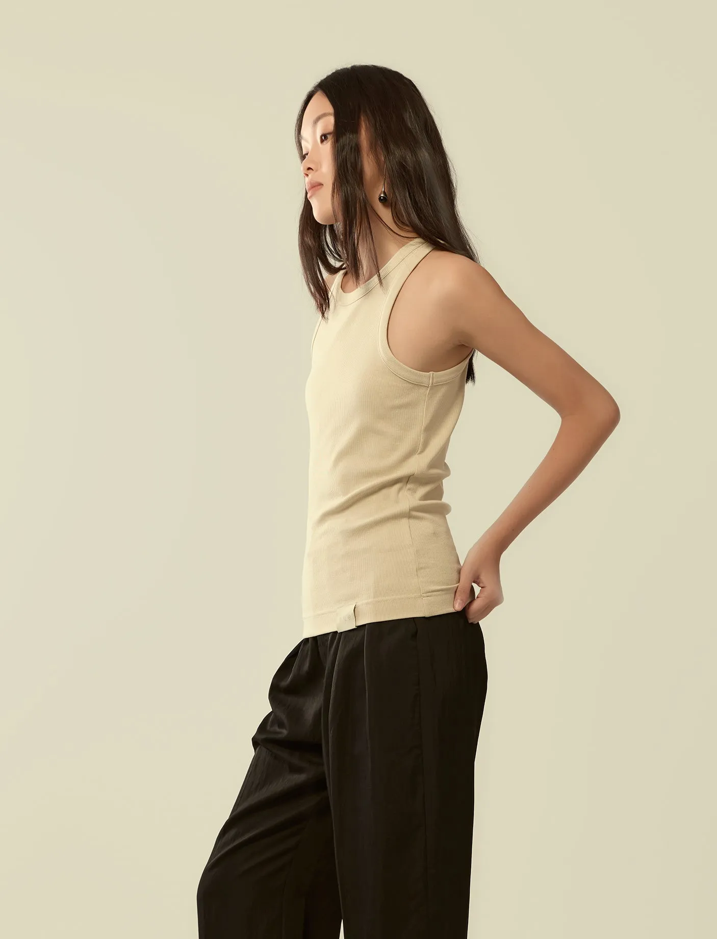 viscose ribbed tank top