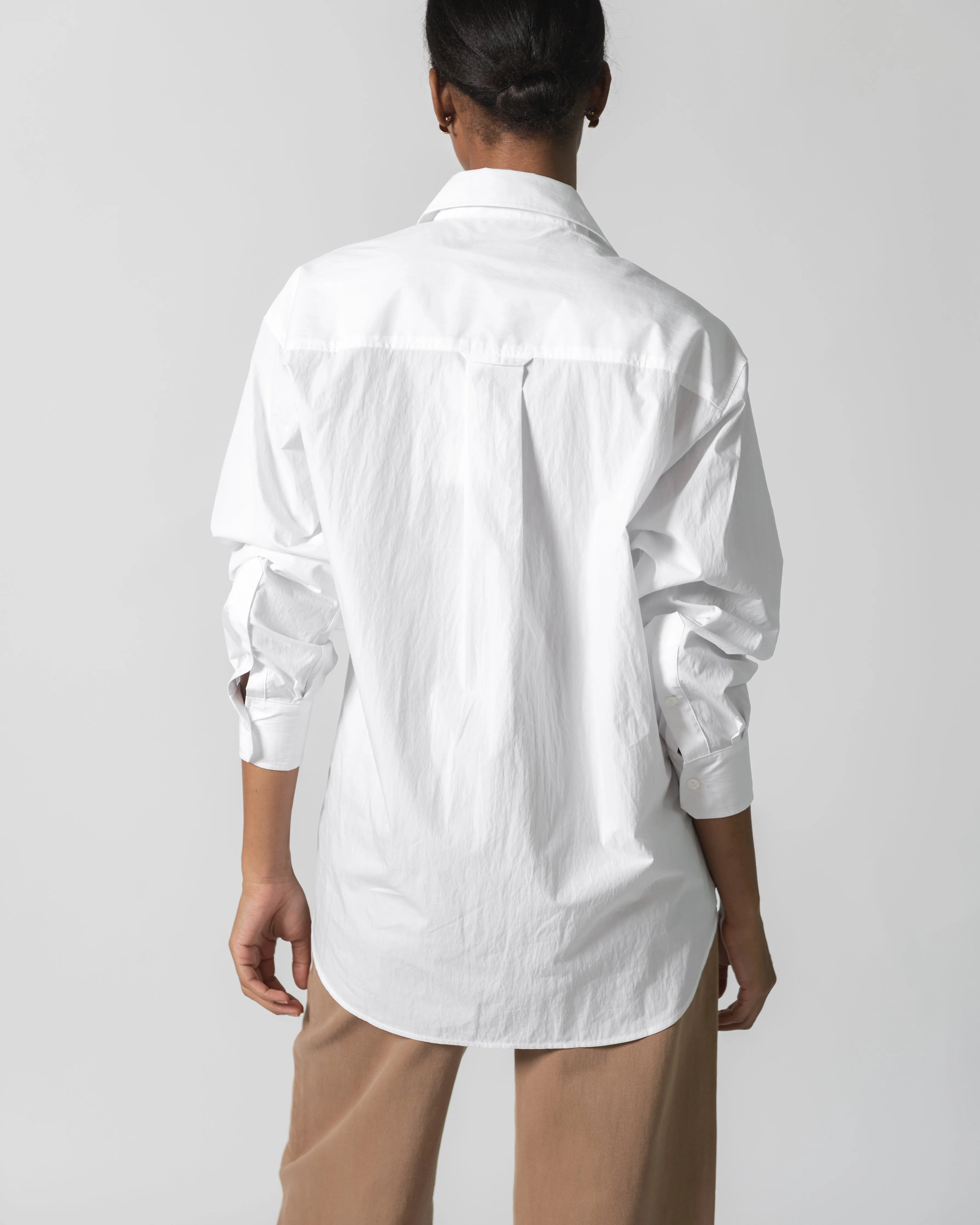White Oversized Cotton Button Down Shirt