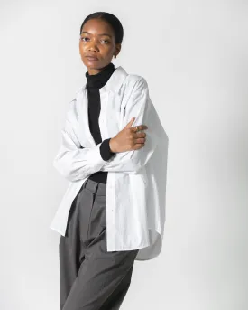 White Oversized Cotton Button Down Shirt