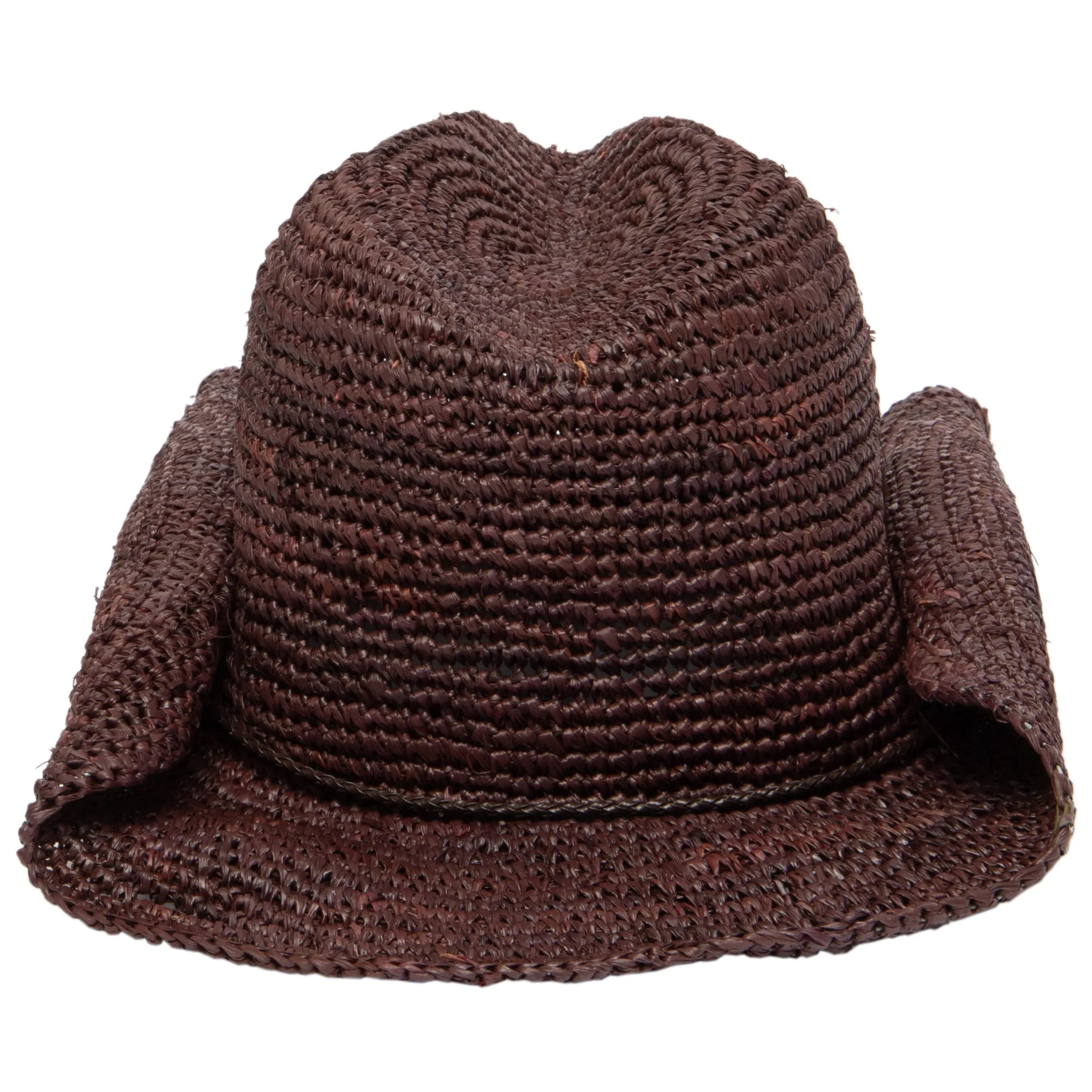 Women's Crocheted Raffia Cowboy Hat
