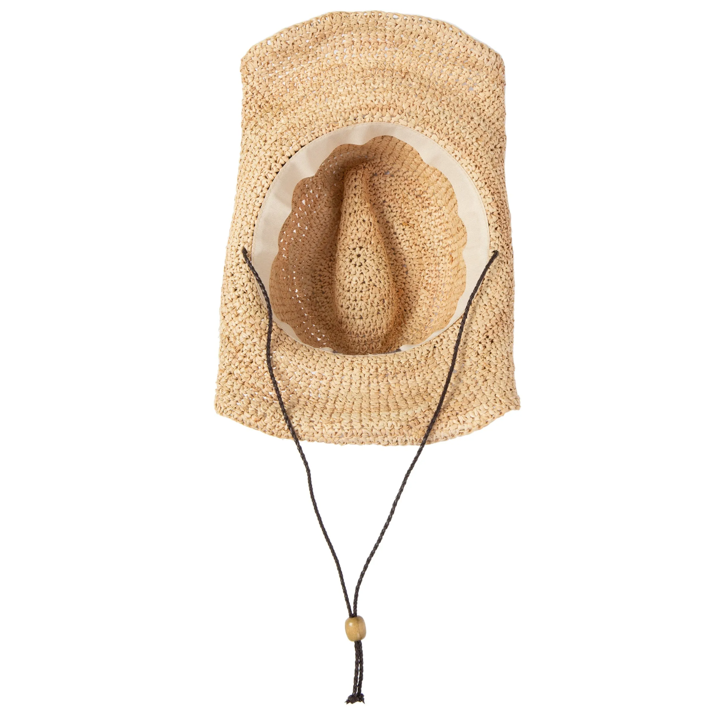 Women's Crocheted Raffia Cowboy Hat