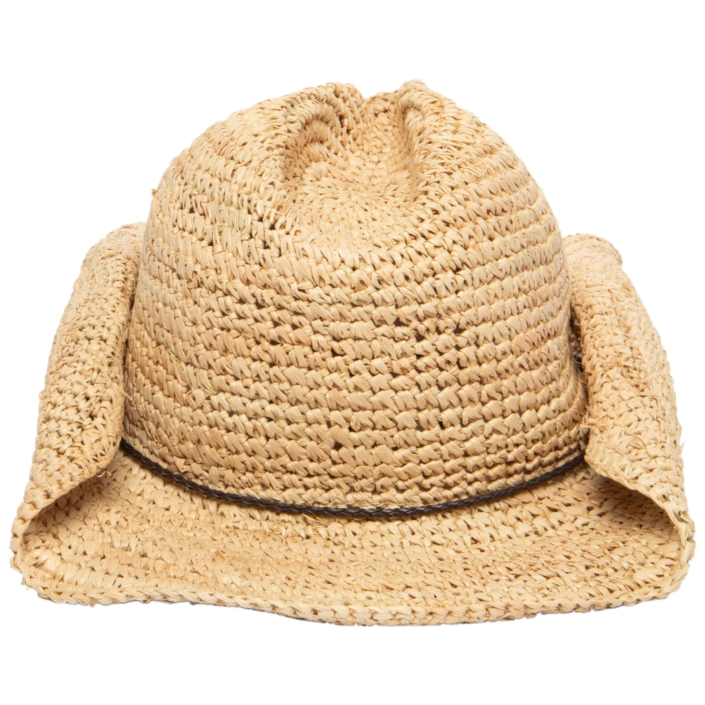 Women's Crocheted Raffia Cowboy Hat