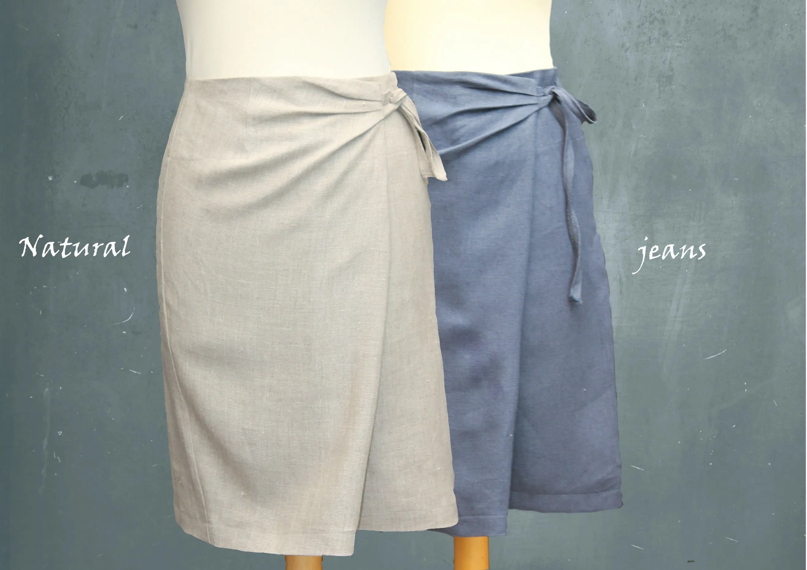wrap rokje biologische linnen / organic linen wrap skirt