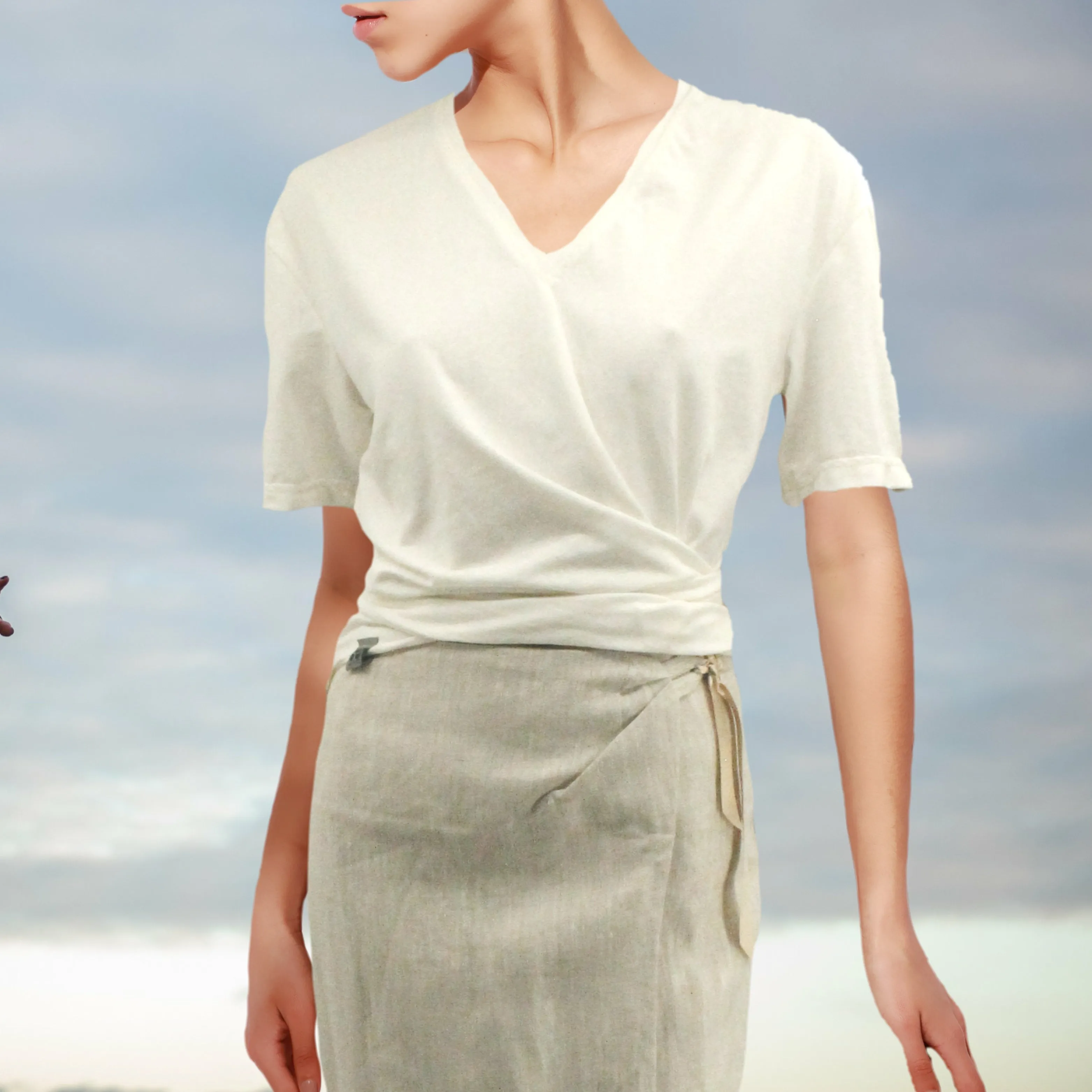 wrap rokje biologische linnen / organic linen wrap skirt