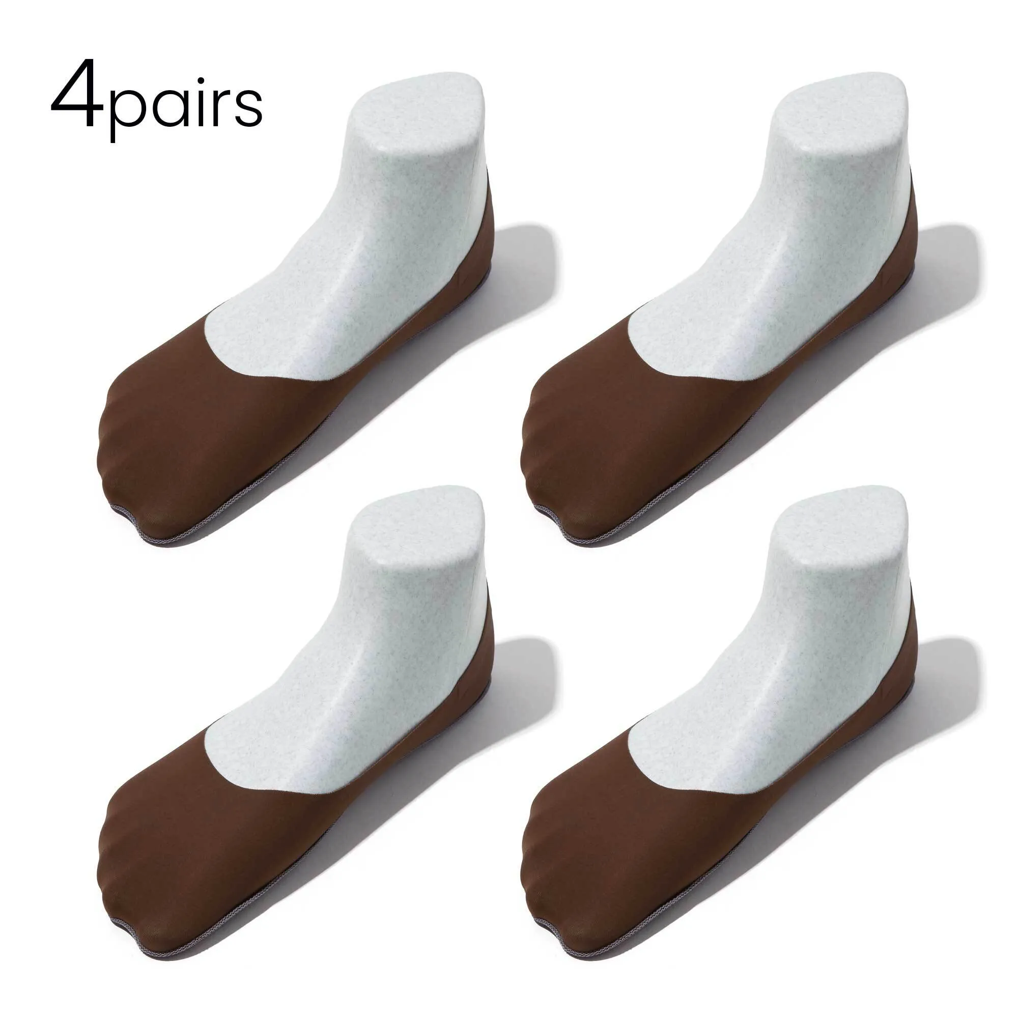 Youth No Show Socks | Mid-cut | Silky Smooth Nylon & Cotton 4 Pairs | Non-slip Guaranteed (Discontinued)